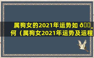 属狗女的2021年运势如 🌸 何（属狗女2021年运势及运程详 🦆 解）